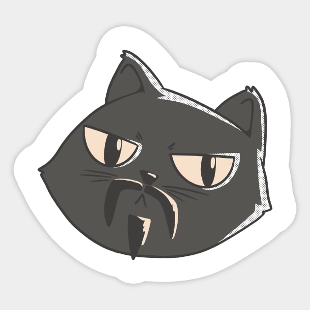 Black Cat P R t shirt Sticker by LindenDesigns